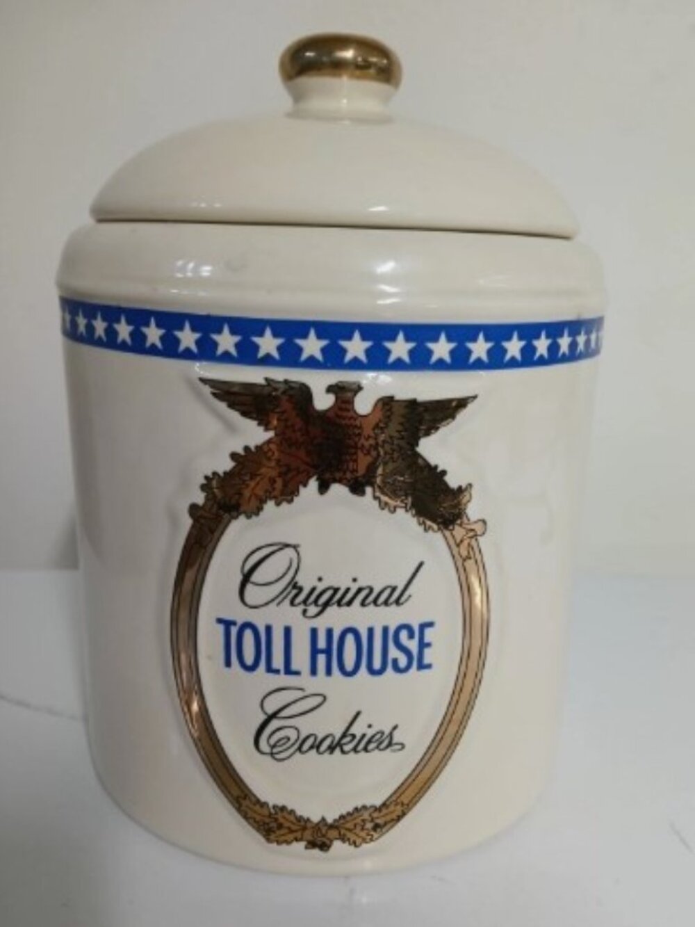 Vintage Toll House Cookie Jar 🇺🇸 Americana Kitchen Decor Ceramic Canister